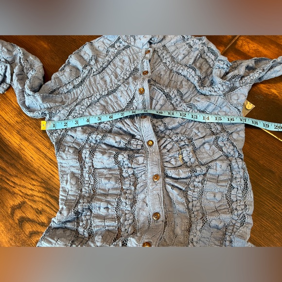 Free People Shayla Lace Mini Dress Women’s L BLUE * Missing Slip* Tunic Bohemian - Picture 10 of 12